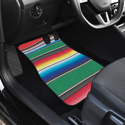 Mexican Striped Blanket Pattern Print Front Car Floor Mats