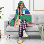 Mexican Striped Blanket Pattern Print Hooded Blanket