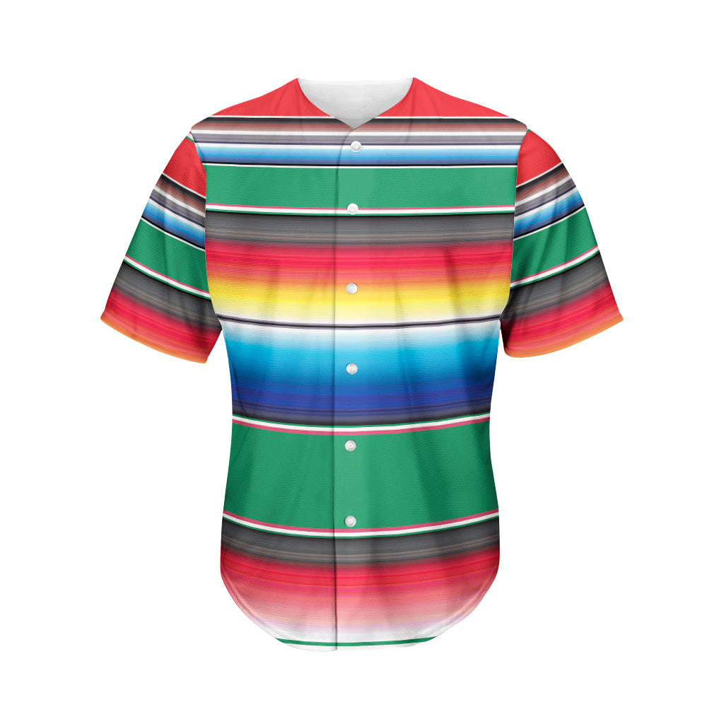 Mexican Striped Blanket Pattern Print Men's Baseball Jersey
