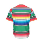 Mexican Striped Blanket Pattern Print Men's Baseball Jersey
