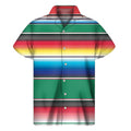 Mexican Striped Blanket Pattern Print Men's Short Sleeve Shirt