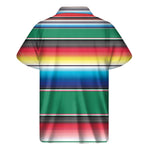 Mexican Striped Blanket Pattern Print Men's Short Sleeve Shirt