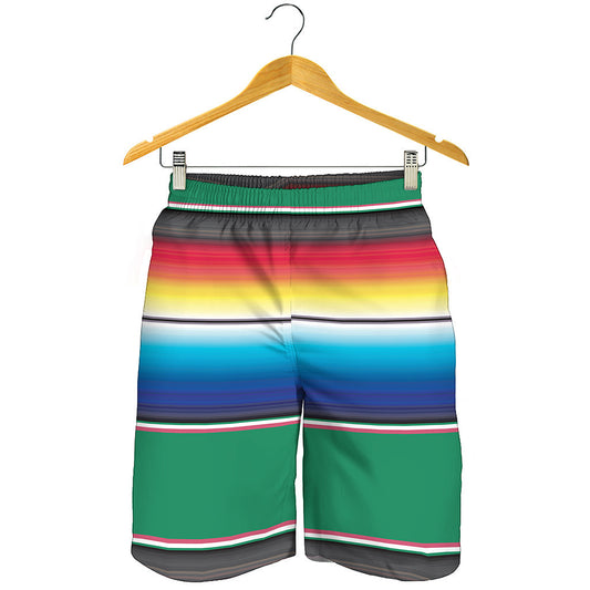Mexican Striped Blanket Pattern Print Men's Shorts