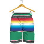 Mexican Striped Blanket Pattern Print Men's Shorts