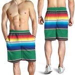 Mexican Striped Blanket Pattern Print Men's Shorts