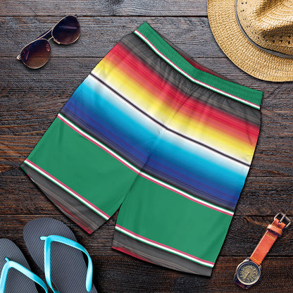 Mexican Striped Blanket Pattern Print Men's Shorts