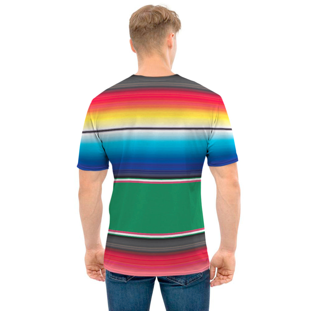 Mexican Striped Blanket Pattern Print Men's T-Shirt