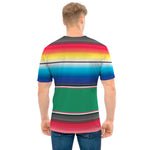 Mexican Striped Blanket Pattern Print Men's T-Shirt