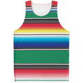 Mexican Striped Blanket Pattern Print Men's Tank Top