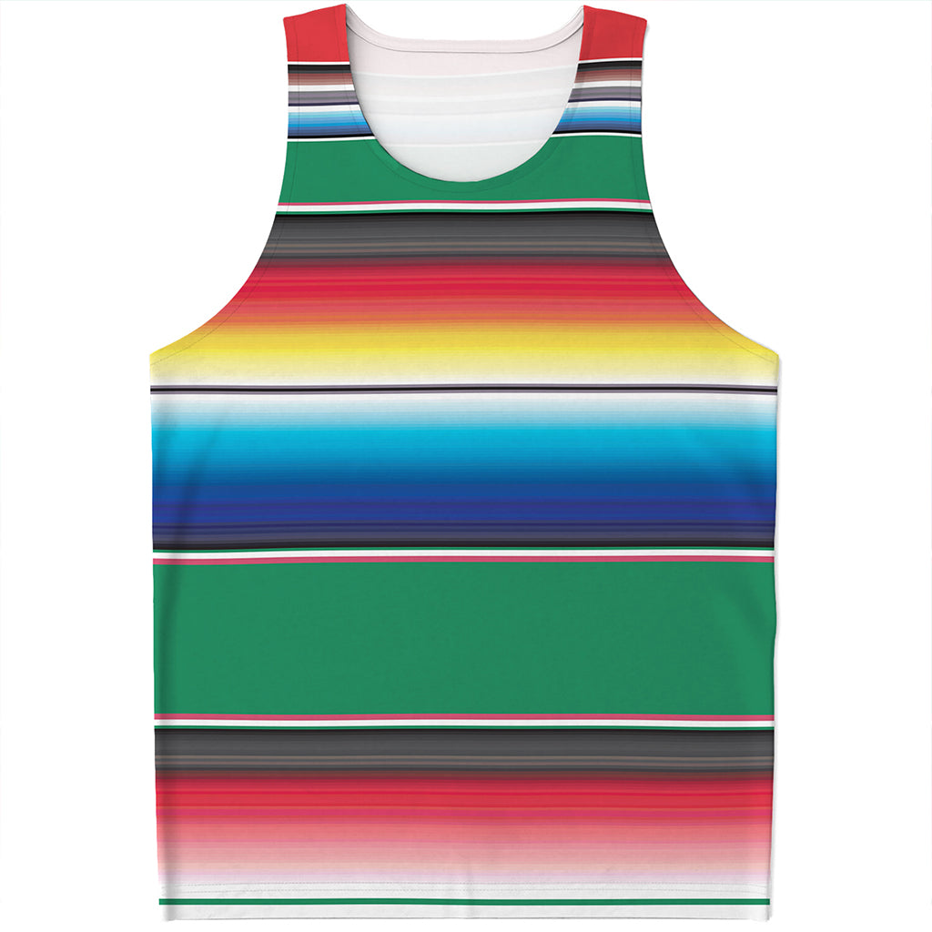 Mexican Striped Blanket Pattern Print Men's Tank Top
