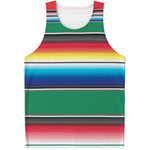 Mexican Striped Blanket Pattern Print Men's Tank Top