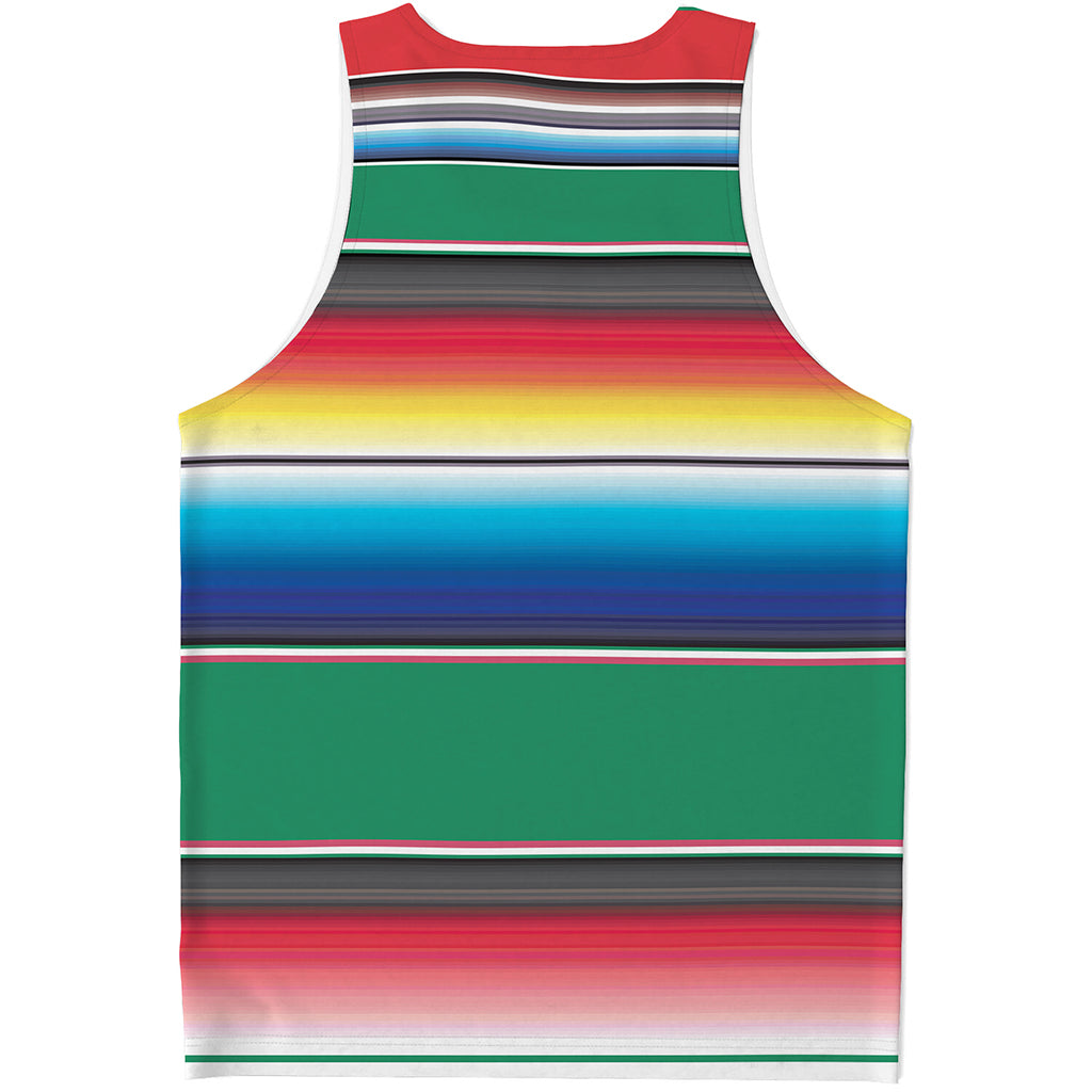 Mexican Striped Blanket Pattern Print Men's Tank Top