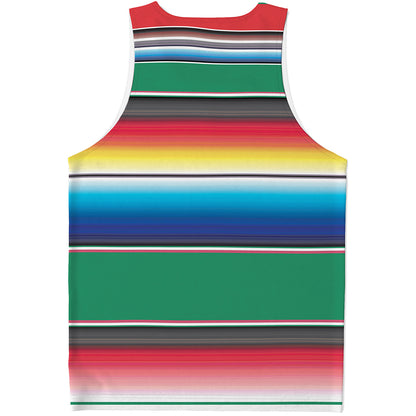 Mexican Striped Blanket Pattern Print Men's Tank Top