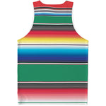Mexican Striped Blanket Pattern Print Men's Tank Top