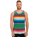 Mexican Striped Blanket Pattern Print Men's Tank Top
