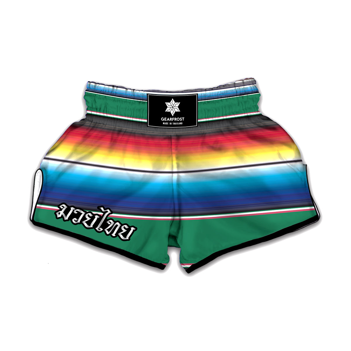 Mexican Striped Blanket Pattern Print Muay Thai Boxing Shorts