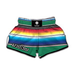 Mexican Striped Blanket Pattern Print Muay Thai Boxing Shorts