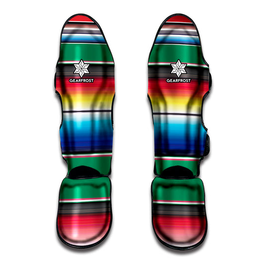 Mexican Striped Blanket Pattern Print Muay Thai Shin Guard