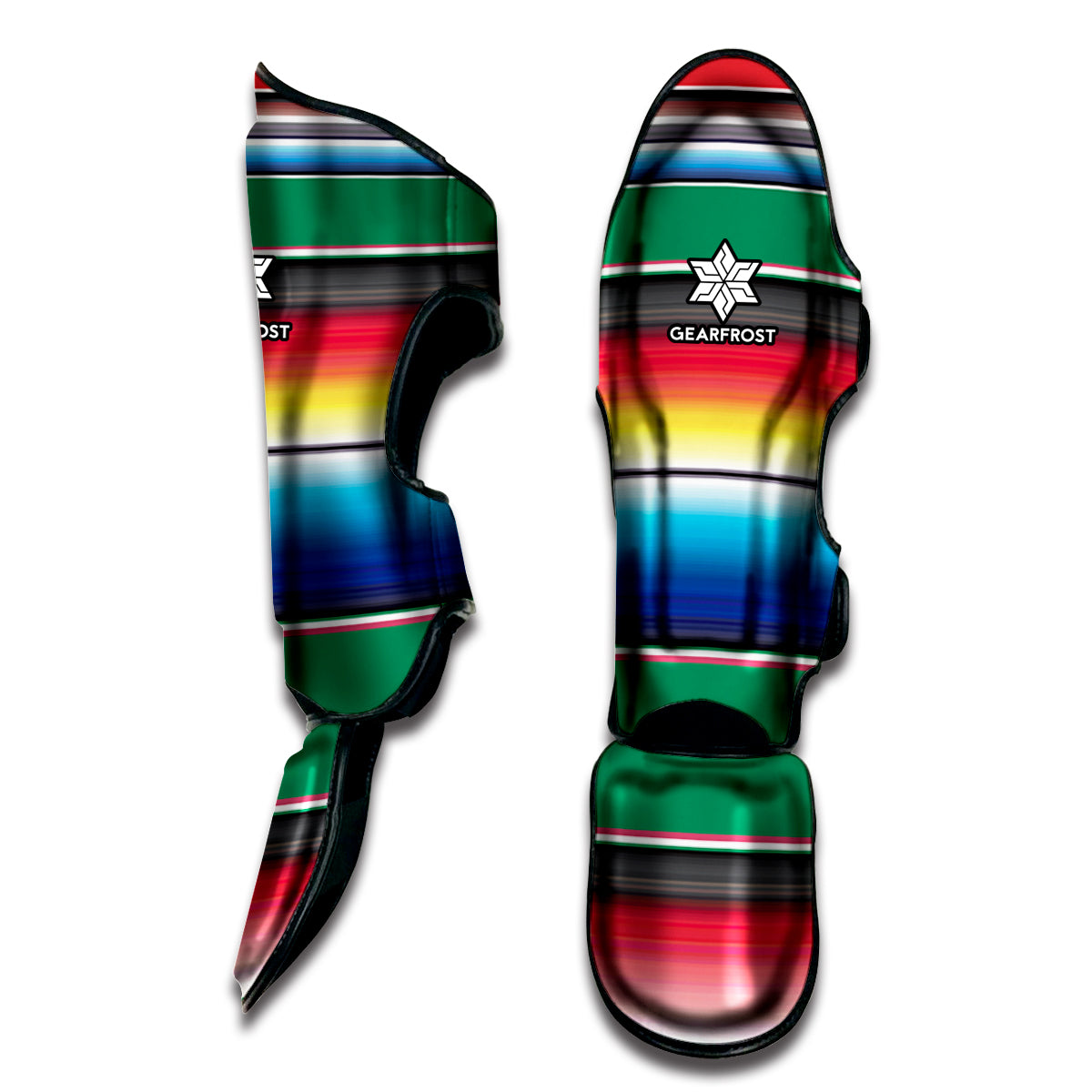 Mexican Striped Blanket Pattern Print Muay Thai Shin Guard