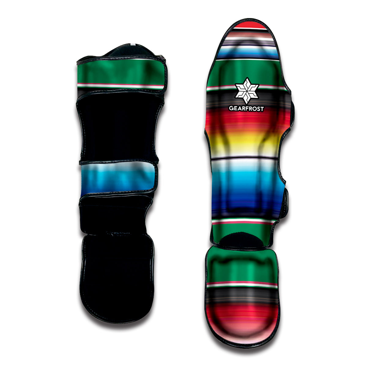 Mexican Striped Blanket Pattern Print Muay Thai Shin Guard