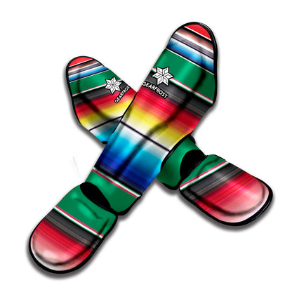 Mexican Striped Blanket Pattern Print Muay Thai Shin Guard