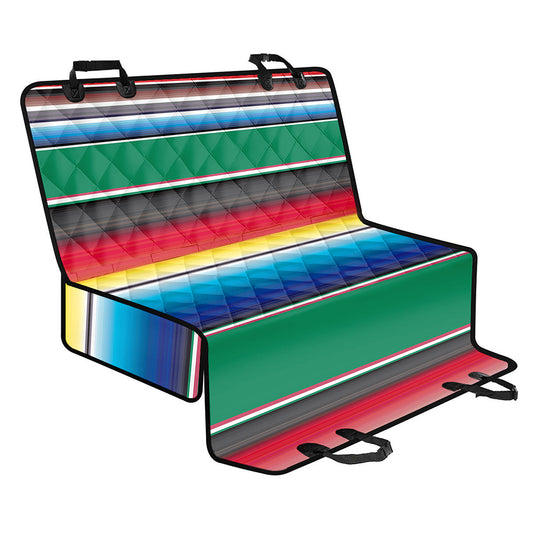 Mexican Striped Blanket Pattern Print Pet Car Back Seat Cover