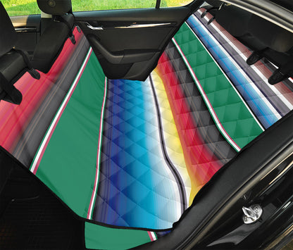 Mexican Striped Blanket Pattern Print Pet Car Back Seat Cover