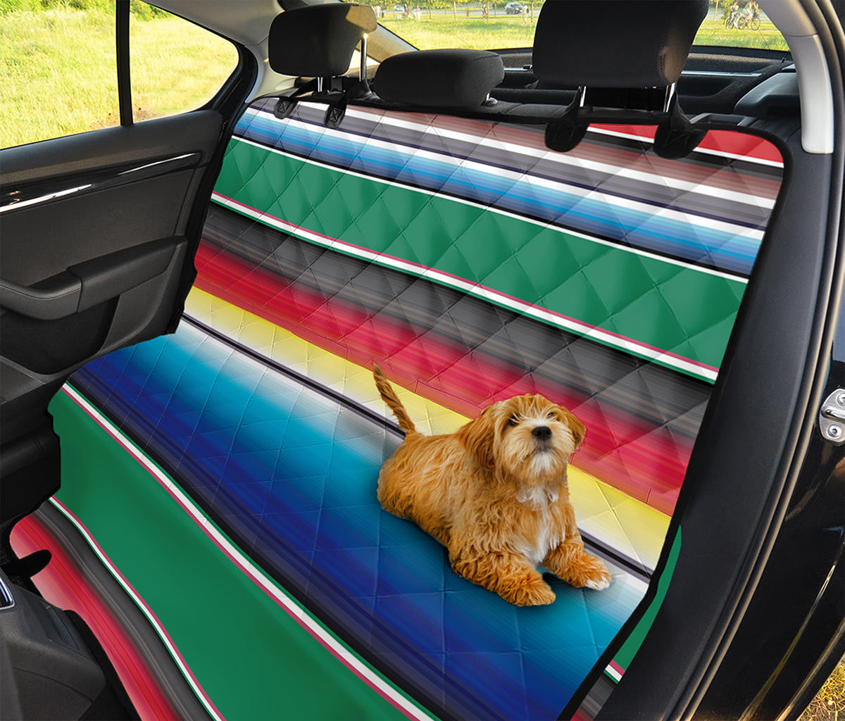 Mexican Striped Blanket Pattern Print Pet Car Back Seat Cover