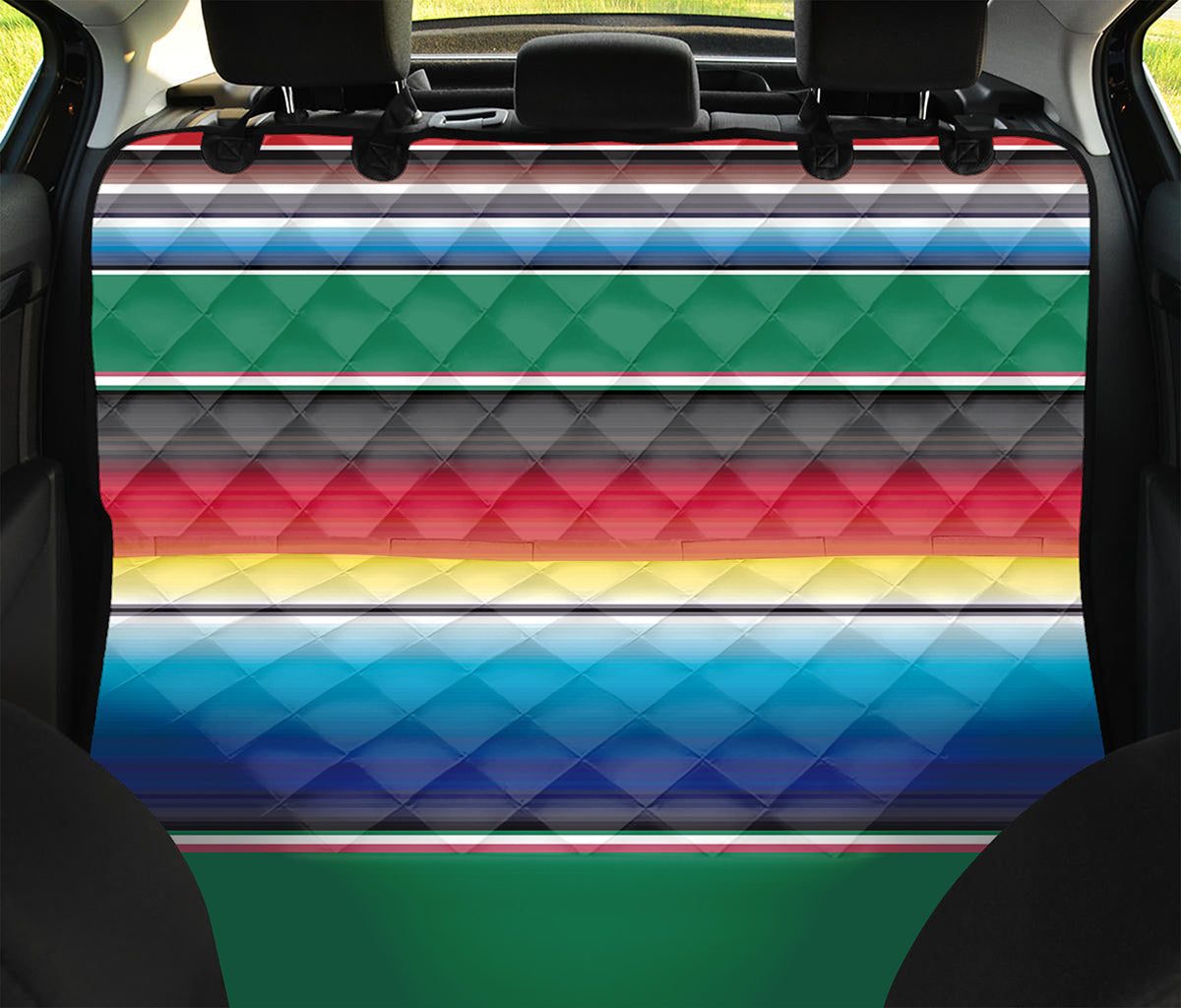 Mexican Striped Blanket Pattern Print Pet Car Back Seat Cover