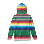 Mexican Striped Blanket Pattern Print Pullover Hoodie