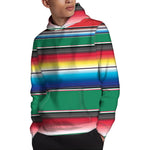 Mexican Striped Blanket Pattern Print Pullover Hoodie