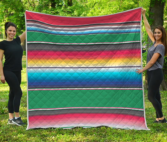 Mexican Striped Blanket Pattern Print Quilt