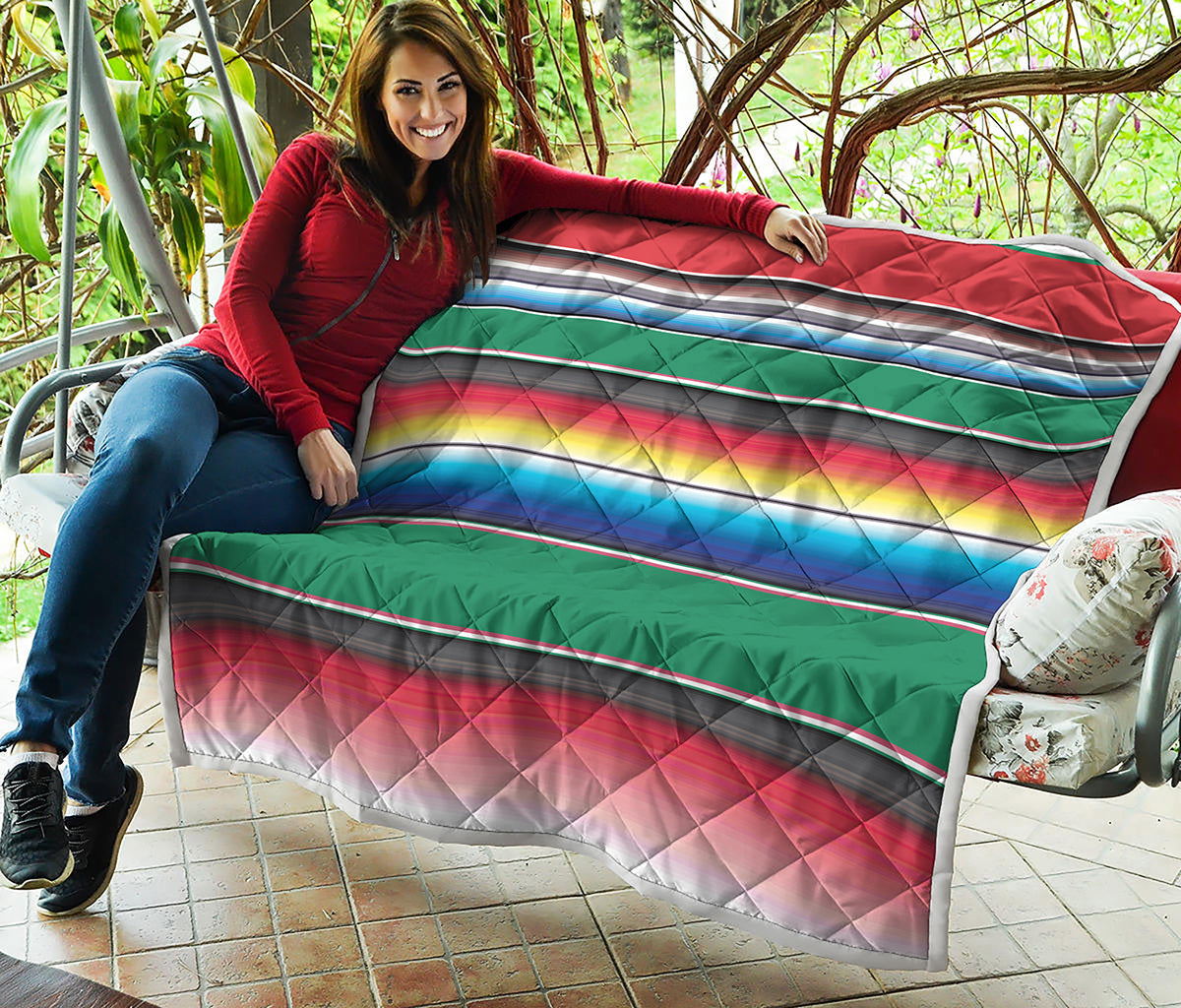 Mexican Striped Blanket Pattern Print Quilt