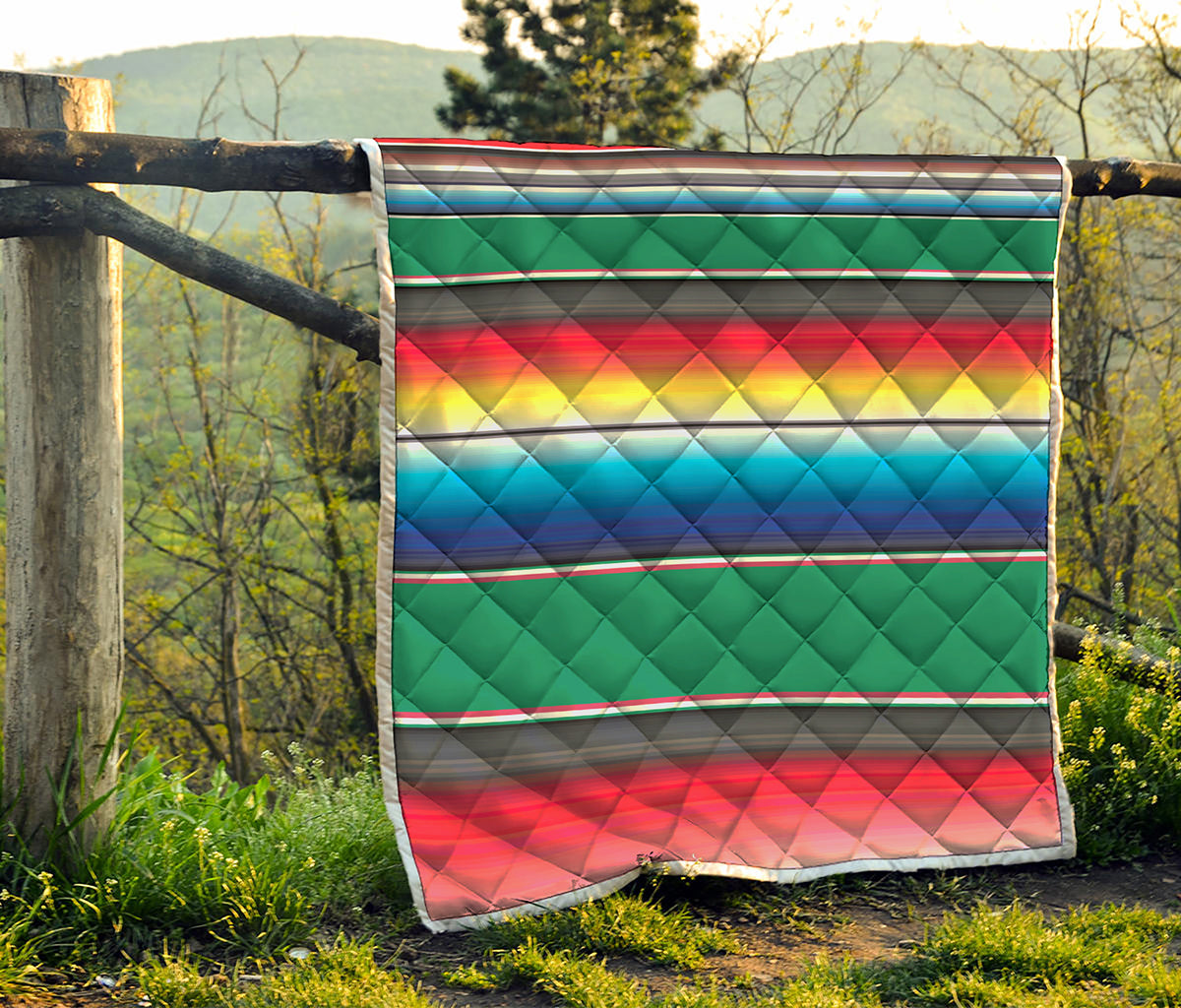 Mexican Striped Blanket Pattern Print Quilt