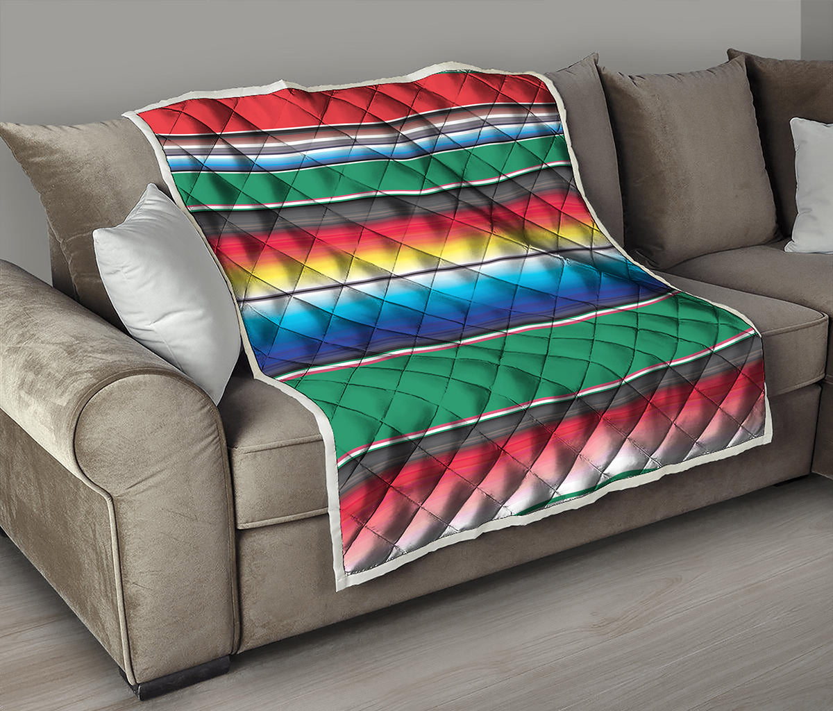 Mexican Striped Blanket Pattern Print Quilt
