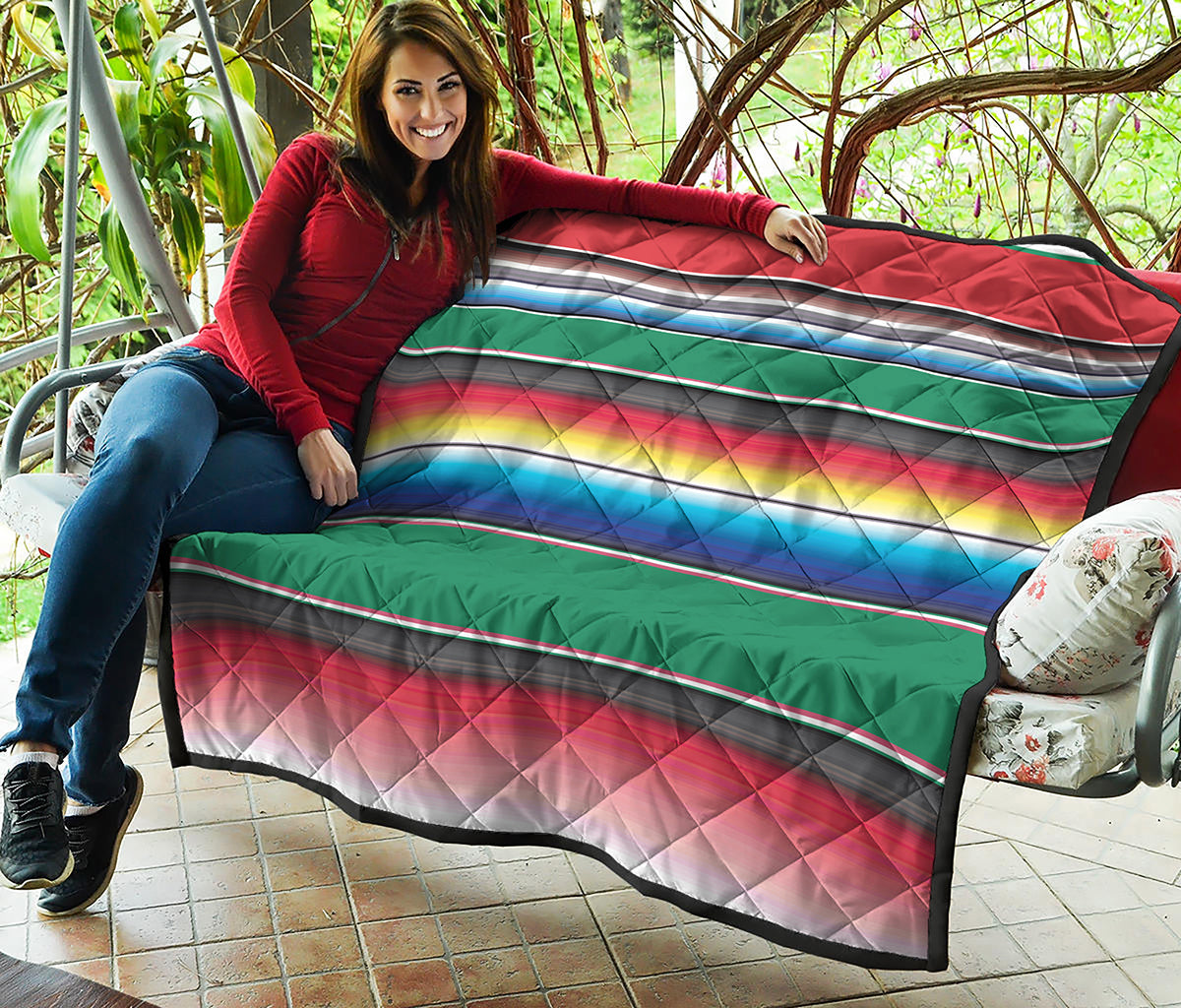 Mexican Striped Blanket Pattern Print Quilt