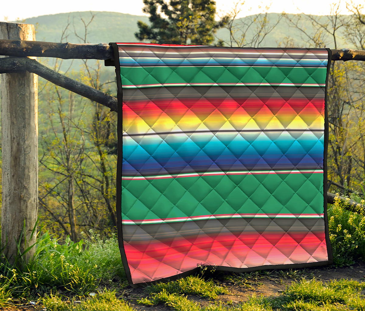Mexican Striped Blanket Pattern Print Quilt