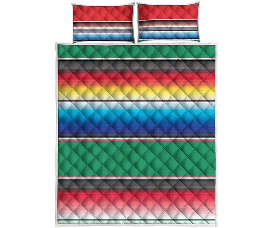 Mexican Striped Blanket Pattern Print Quilt Bed Set