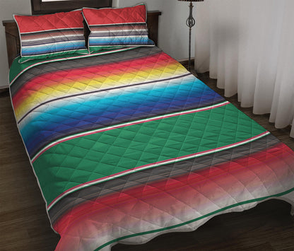 Mexican Striped Blanket Pattern Print Quilt Bed Set