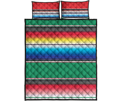 Mexican Striped Blanket Pattern Print Quilt Bed Set