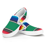 Mexican Striped Blanket Pattern Print White Slip On Shoes