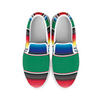 Mexican Striped Blanket Pattern Print White Slip On Shoes