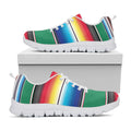 Mexican Striped Blanket Pattern Print White Running Shoes