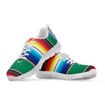 Mexican Striped Blanket Pattern Print White Sneakers