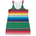 Mexican Striped Blanket Pattern Print Women's Racerback Tank Top