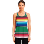 Mexican Striped Blanket Pattern Print Women's Racerback Tank Top