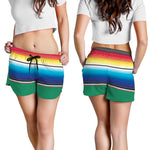 Mexican Striped Blanket Pattern Print Women's Shorts