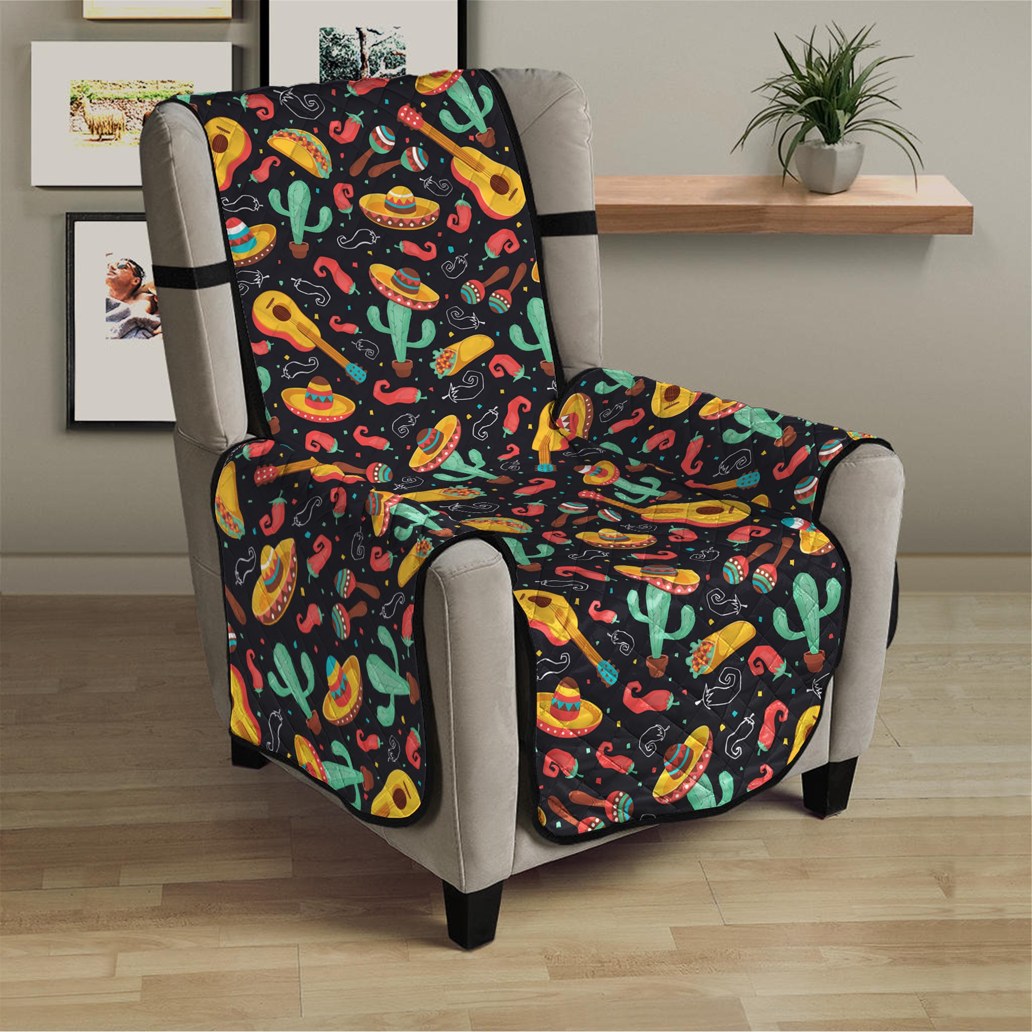 Mexico Cinco de Mayo Pattern Print Armchair Protector