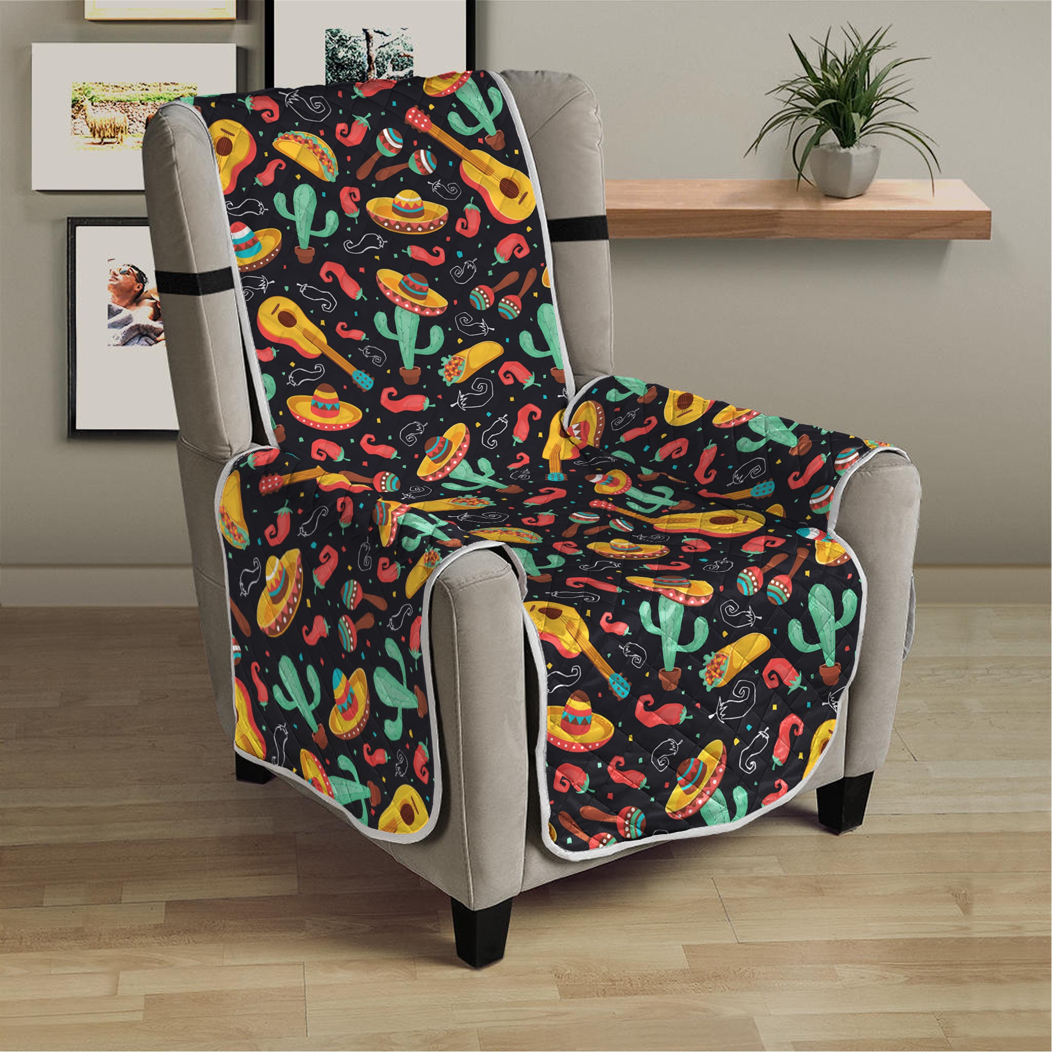 Mexico Cinco de Mayo Pattern Print Armchair Protector