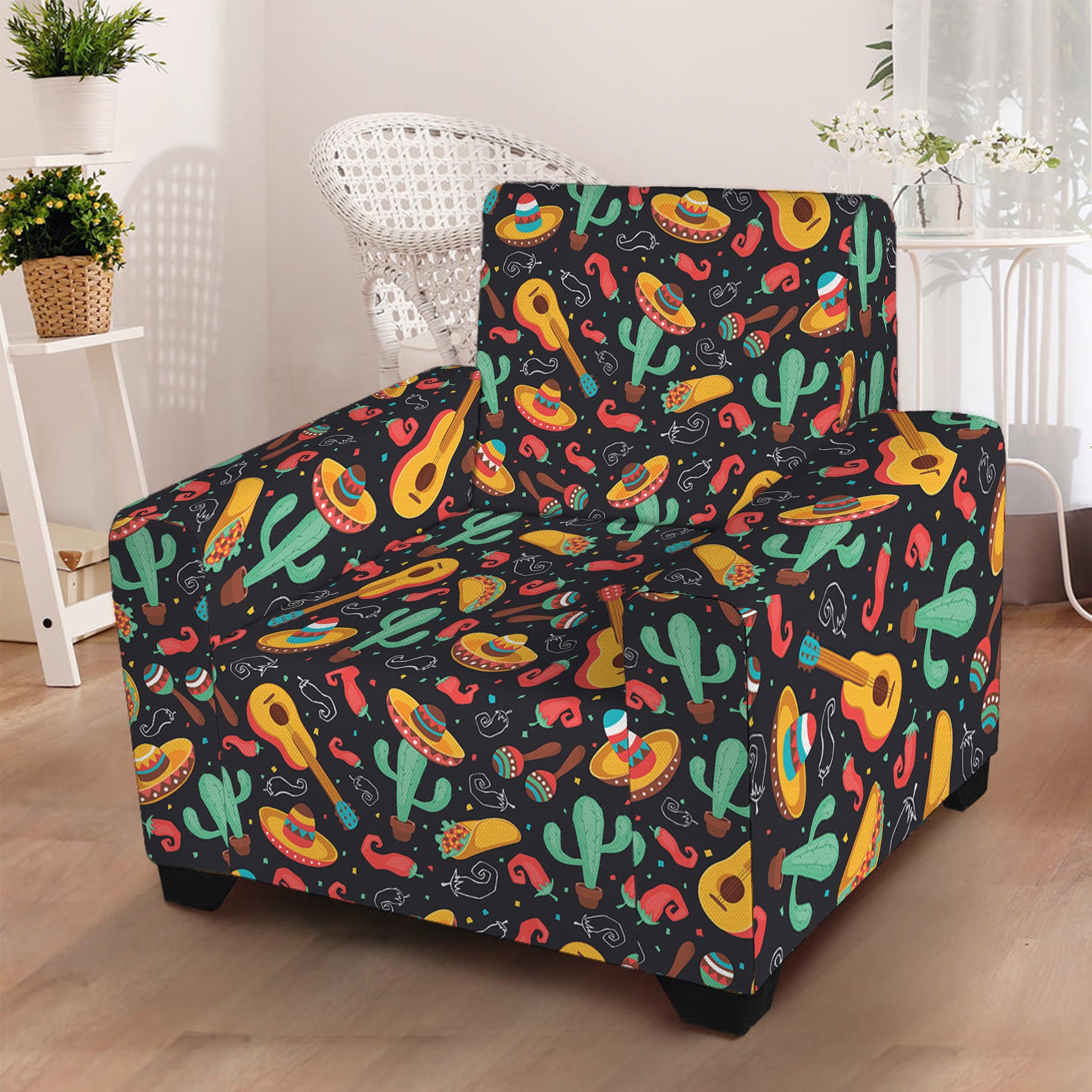 Mexico Cinco de Mayo Pattern Print Armchair Slipcover